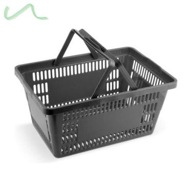 Imagem de Cesta Plástica Supermercado Reforçada Cestinha Preto - Roma