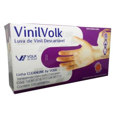 Imagem de Luva Volk VINIL - c/100 unidades - Com amido - G