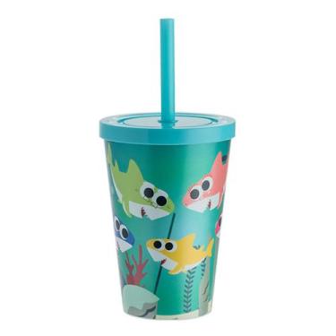 Imagem de Copo com Canudo Tubarãozinho - 350ml - Neoplas