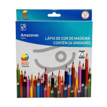 Imagem de Lapis de Cor com 24 Cores Multicolor Sextavado Escolar - Amazonas