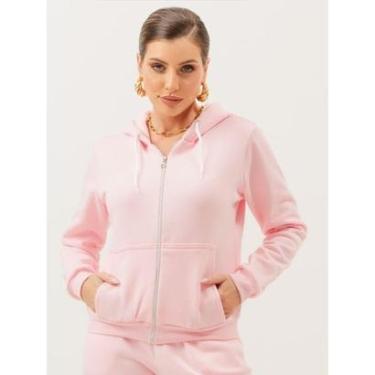 Imagem de Blusa de Frio Agasalho Abrigo Canguru Com Capuz Moletom-Feminino