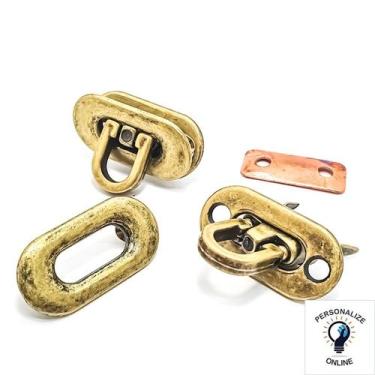Imagem de Fecho Torniquete Para Bolsas 03 Unidades - Personalize Online , Ouro V
