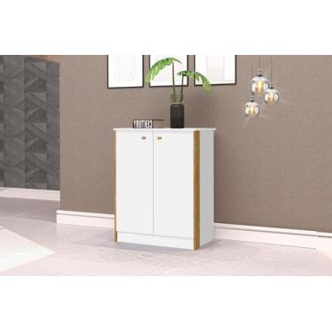 Imagem de Armário Organizador Multiuso Balcão 2 Portas Office Escritório Branco 