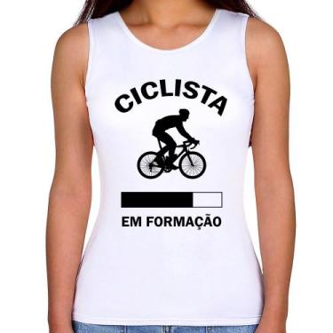 Imagem de Regata Feminina Ciclista em formação - Foca na Moda, Branco, P