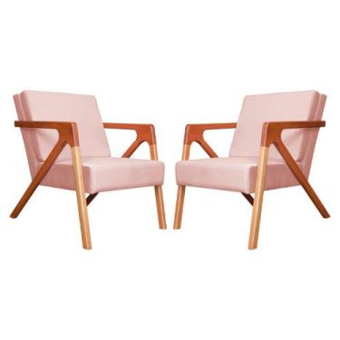 Imagem de Kit 02 Poltronas Decorativa Monalisa para Escritório Veludo Cores - DS