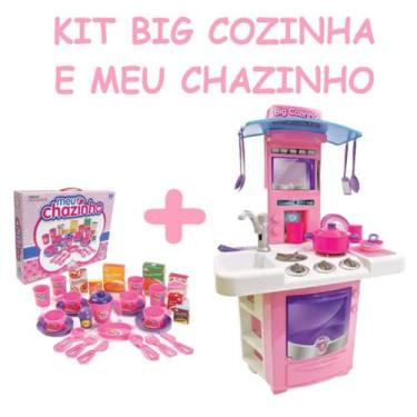 Imagem de Kit Chazinho Mais Cozinha Para Brincar Divertido - Big Star Brinquedos