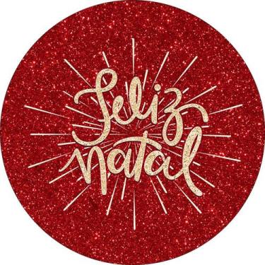 Imagem de Painel De Festa Redondo 1,50x1,50 - Feliz Natal Vermelho 050 - Via Cor