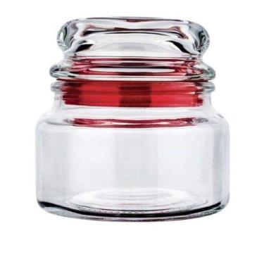 Imagem de Pote de Vidro Multiuso Vermelho 350ml Euro - Euro Home