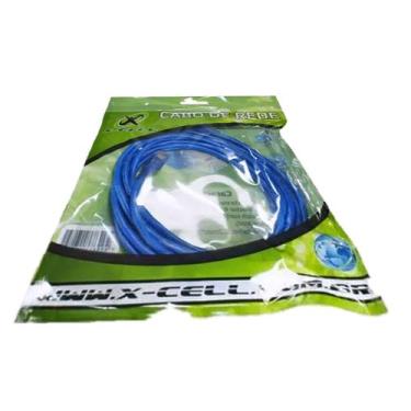 Imagem de Fio Cabo De Rede Internet Rj45 5 Metros Azul X-cell - X cell