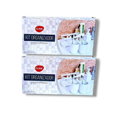 Imagem de 2 kits clink organizador p/banheiros 24x8,5x12cm