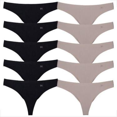 Imagem de Kit 10 Tangas Fio Corte A Laser Feminina Moderna Atacado - Básica Lind