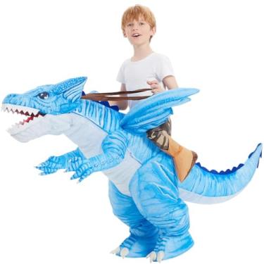 Imagem de GOOSH Inflatable Dinosaur Costume for Kids Halloween Costumes Boys Girls 55IN Funny Blow up Costume for Halloween Party Cosplay
