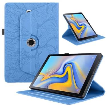 Imagem de Capa giratória para Samsung Galaxy Tab A 10,5 SM-T590/T595/T597 2018 capa de couro PU leve com suporte para tablet Galaxy Tab A 10.5 2018 - turquesa