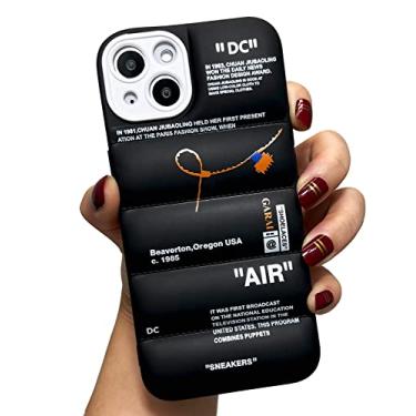 Imagem de GaraiCkeey Capa de telefone de silicone acolchoado da marca de calçados esportivos para iPhone 15 Plus, tênis Ins Classic Cool Label Pattern Soft TPU Capa protetora de corpo inteiro para iPhone 15