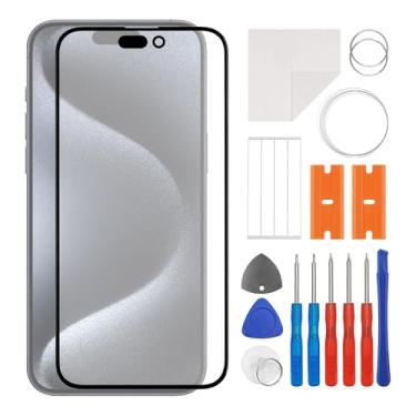 Imagem de SWARK Substituição da lente do painel externo de vidro frontal + OCA compatível com iPhone 15 Pro Max [6,1 polegadas] A2849, A3105, A3106, A3108 (sem tela LCD e digitalizador de toque) com kit de