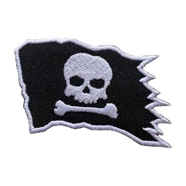 Imagem de Aplique bordado com bandeira de pirata para jeans, roupas, bonés, mochilas, chapéus