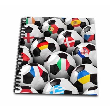 Imagem de 3dRose db_155022_1 Inglaterra Alemanha Portugal Espanha, Dam, República Tcheca Itália França Grécia Ucrânia Bandeiras em bolas de futebol, 20 x 20 cm