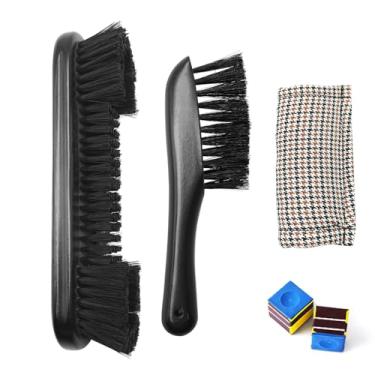 Imagem de MoyanSuper Kit de limpeza de mesa de bilhar de bilhar com escova de trilho de bilhar de 23 cm, escova de canto, limpador de eixo de tacos e giz de tacos - Conjunto completo essencial de acessórios de
