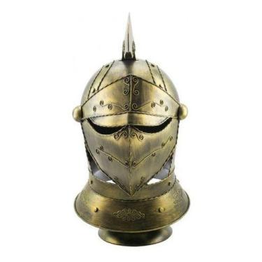 Imagem de Enfeite Capacete Cavaleiro Medieval Dourado 47cm - Skin Zabom