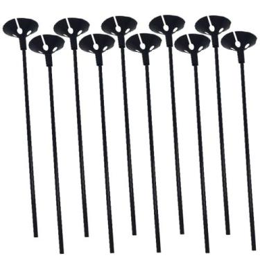 Imagem de Vareta com Suporte para Balões 30cm Preto - 10 Unidades - Bonus Inflad