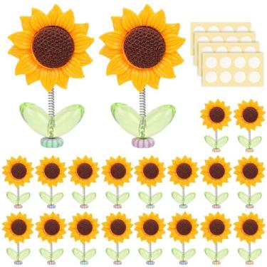 Imagem de NQEUEPN 20 peças de acessórios de carro girassol decorações de painel, decoração de girassol para o painel do seu carro cabeças balançando enfeites de carro para mulheres meninas presentes interiores