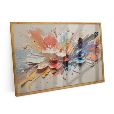 Imagem de Quadro Pétalas Coloridas Com Vidro E Moldura 90x60 Cm Bimper - Bimper 