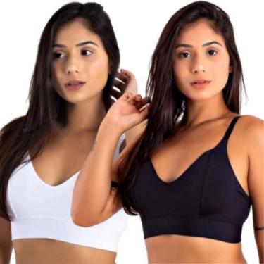 Imagem de Kit 2 Sutiã Reforçado Feminino Frente Única Sem Bojo Lingerie Sustenta