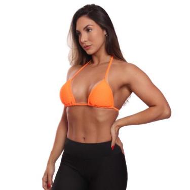 Imagem de Sutiã Biquíni Cortininha Tecido Anarruga - Brás e Cia, Laranja, G