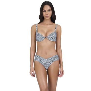 Imagem de Biquíni New Beach Eden Meia Taca Feminino, Azul, Branco, Rosa, G
