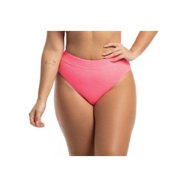 Imagem de Calcinha de Biquíni Sunquíni Textura Anarruga - Cor de Cacau, GG, Rosa