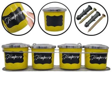 Imagem de Porta Condimentos 3 Peças Alumínio com Suporte de Papel Toalha Etiquet