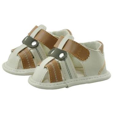Imagem de Sapatinho de Bebê Bicho de Pé - Sandália Masculina - Sintético - Bege/
