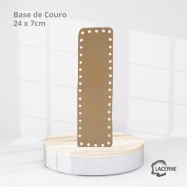 Imagem de Fundo de Bolsa em Couro para Crochê Tamanho 24x7cm - Lacerne, Bege