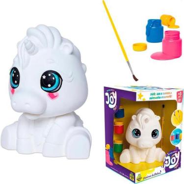 Imagem de Boneco Para Colorir Pintar Joy Pintura Cim 3 Tintas Pincel Samba Toys