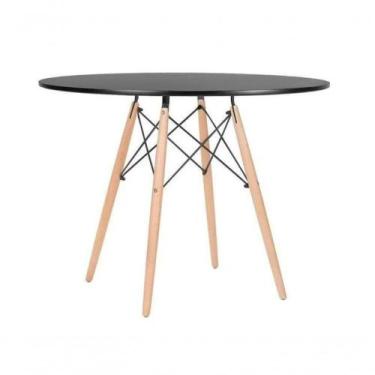 Imagem de Mesa De Jantar Redonda Eames Eiffel Wood 90cm Preta - UNIVERSAL MIX