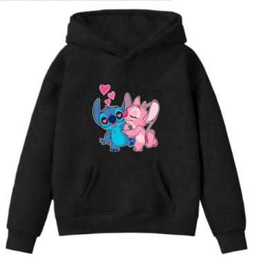 Imagem de Moletom Infantil Sti-tch Casal Desenho Infância Bolso Canguru Capuz - 