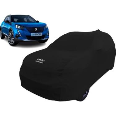 Imagem de Capa Carro Anti Riscos Com Logo Peugeot E-2008 Gt Suv - Mz, Preta
