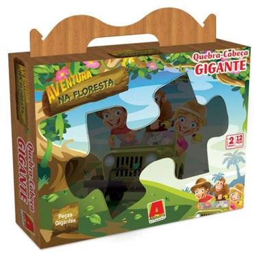 Imagem de Quebra cabeça gigante aventura na floresta com 12 peças - algazarra - 