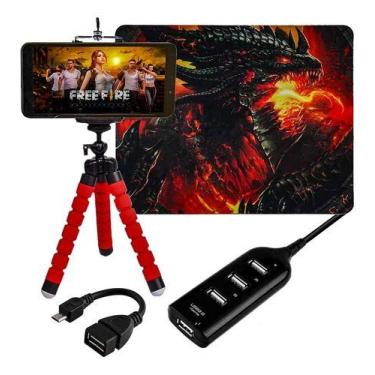 Imagem de Kit Acessórios Mobilador Com Tripé Para Celular Pad Speed Hub Usb 4 Po