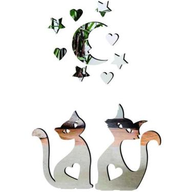 Imagem de Aplique De Espelho Decorativo Gatinhos 34x50cm 11 Pçs 38137 - CREATUS,