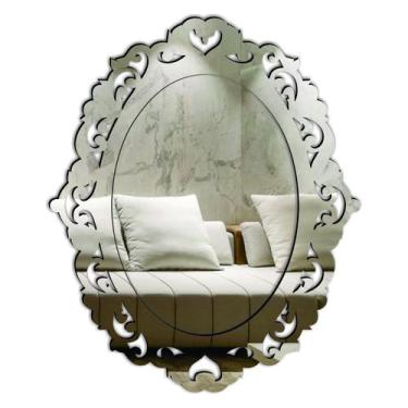 Imagem de Espelho Decorativo Veneziano Sala Quarto 73x88 3873 - CREATUS, prata