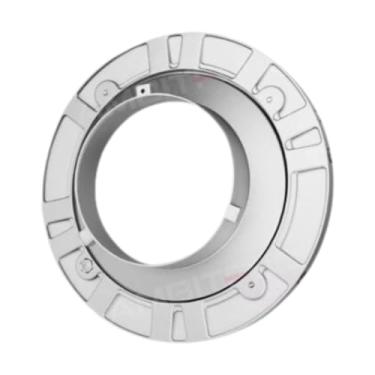 Imagem de AsrMyjcx Adaptador de anel de velocidade de metal, 7.3 polegadas de diâmetro ajustável, rotação 360 °, portátil para flash de estúdio, para softbox, montagem