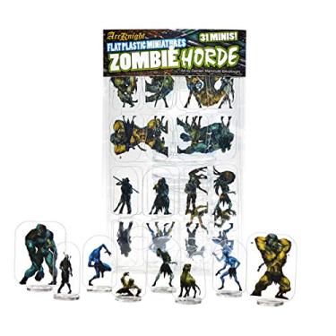 Imagem de Arcknight Flat Plastic Miniatures: Zombies Horde; 31 Unique Undead-Themed Enemy Minis for DND 5e and Pathfinder; Affordable, Skinny Figurines for Dungeons and Dragons and Other Tabletop RPG Games