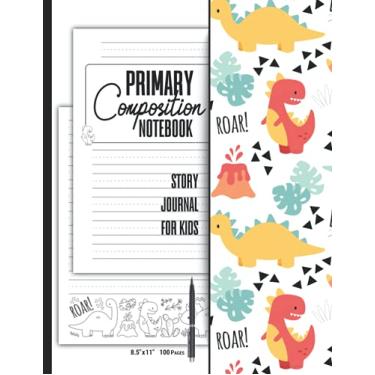 Imagem de Primary Composition Notebook and Story Journal for Kids: Grades K-2 School Exercise Book with Draw and Write Paper, Beautiful Dinosaurs Themed ... | Makes a Great Gift for Boys and Girls.