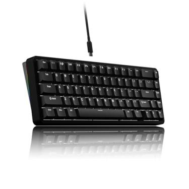 Imagem de Teclado mecânico Chilkey ND65 de alumínio com fio, teclado portátil para jogos com layout de 65%, teclas PBT Doubleshot, teclado personalizado de troca a quente para laptop e PC de escritório - Preto