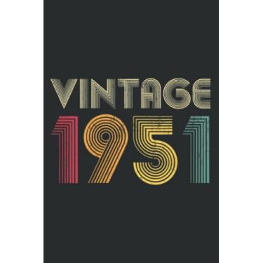 Imagem de 1951 Vintage 71St Birthday Gift Retro Men Women 71 Years Old Graphic Meme: Lined Notebook: 6" x 9", 120 Pages, Lined Journal Notebook Birthday Gift Present.