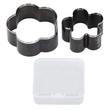 Imagem de 2 Peças Conjunto de Corte de Mão Em Forma de Flor Morrer Conjunto de Corte de Couro 58, 46mm de Diâmetro Em Forma de Flor Mão Perfurador Corte de Couro Morrer