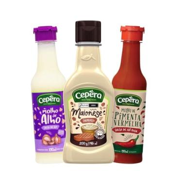 Imagem de Maionese Churras, Molho Pim Vermelha e Alho - Kit 3 de cada