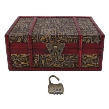 Imagem de Caixa de Joias Vintage, baú de Madeira Antigo, Caixas de Malas Antigas Decorativas Com Tampas Articuladas, Baús Antigos para Adereços de Fotos de Coleção de Pérolas