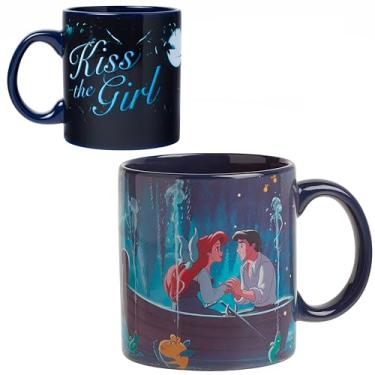 Imagem de Silver Buffalo Caneca de cerâmica Disney Princess Little Mermaid Ariel e Eric Kiss the Girl Scene Heat Reveal, 590 ml, 1 unidade (pacote com 1)